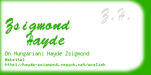 zsigmond hayde business card